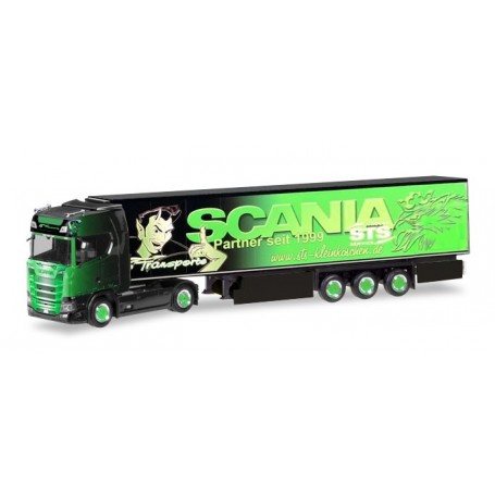 Herpa 309370 Scania CS High roof refrigerated box semitrailer "GS Transporte"