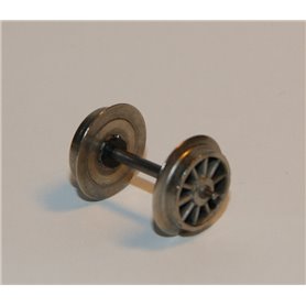 Märklin 700550 Hjulaxel HAMO, 1 st, isolerad på ena sidan, 12 mm hjuldiameter, axelavstånd 24.6 mm, med tapplager