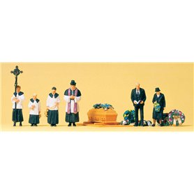 Preiser 10520 Begravning, katolsk, 6 figurer med tillbehör