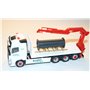 AH Modell AH-700 Volvo FH Gl. 4 axle flat truck with loading crane "Green Cargo"