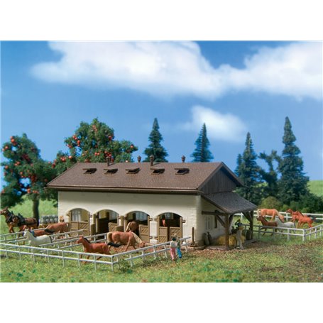 Vollmer 47719 Horse stable with horses