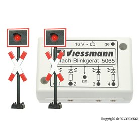 Viessmann 5060 Varningskors, 2 st med kontrollbox