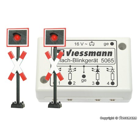 Viessmann 5060 Varningskors, 2 st med kontrollbox