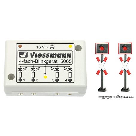 Viessmann 5801 Varningskors, 2 st med kontrollbox