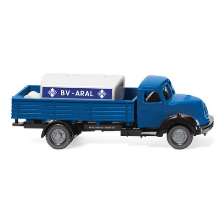 Wiking 43803 Flatbed lorry w. trailer tank (Magirus Sirius) Aral