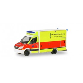 Herpa 094436 Mercedes-Benz Sprinter sprinter fahrtec ambulance "Police Department Hamburg / Rescue Service"