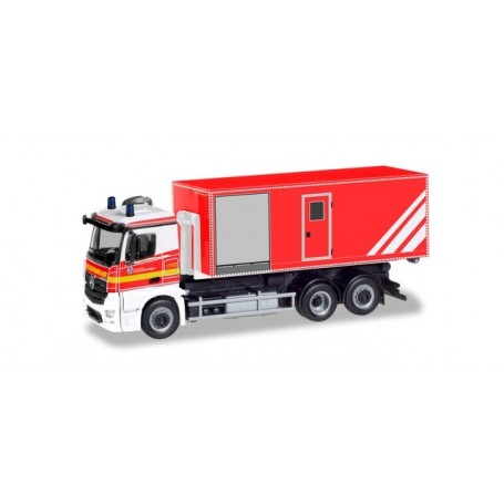Herpa 094450 Mercedes-Benz Antos roll-off truck "Voluntary fire brigade Norderstedt"