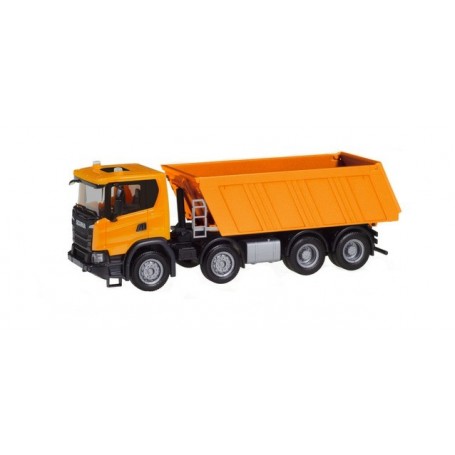 Herpa 309943 Scania CG 17 8x4 dump semitrailer, communal orange