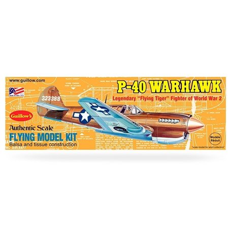 Guillows 501 Balsaflygplan P-40 Warhawk, byggsats i trä