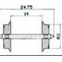 Märklin 700150 Hjulaxel, 1 st, AC, 10.5 mm hjuldiameter, axelavstånd 24.4 mm, med spetslager