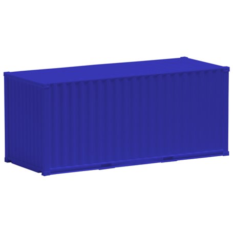 Herpa Exclusive 490031 Container 20-fots, blå, omärkt, korrugerad