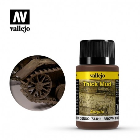 Vallejo 73811 Weathering Effects Brown Thick Mud 40ml
