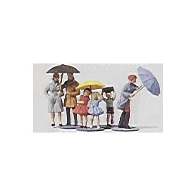 Merten H02186 Gående människor med paraply