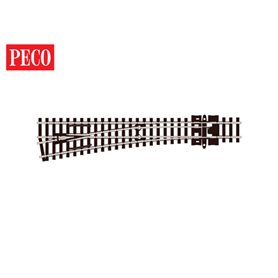 Peco SL-U396F Växel "Unifrog", vänster, medium, radie 457 mm, vinkel 10°, längd 137 mm