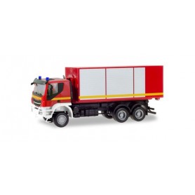 Herpa 094610 Iveco Trakker swap-body truck fire Brigade