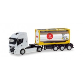 Herpa 310604 Iveco Stralis XP chrome tank container semitrailer Eurotainer