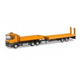 Herpa 310772 Mercedes-Benz Arocs M roll off truck with deep loading trailer with ramps
