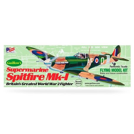Guillows 504 Balsaflygplan Supermarine Spitfire Mk-I, byggsats i trä