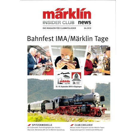Märklin INS42019 Märklin Insider 04/2019, magasin från Märklin, 23 sidor, tyska