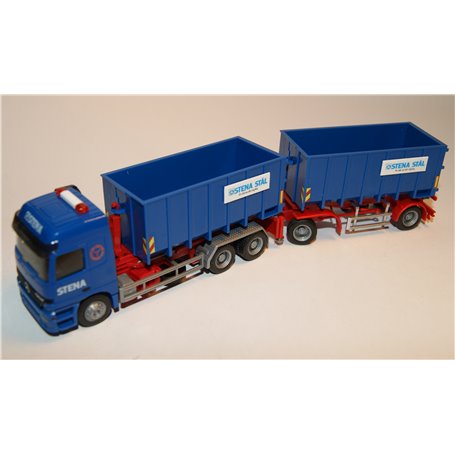 AH Modell AH-021 MB Actros L Bil & Trailer med 2 st skrotcontainers "Stena"