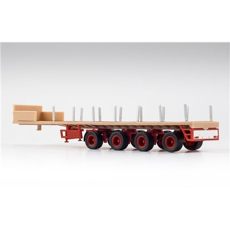VK Modelle 02481 Ballasttrailer 4-axlig, beige/röd