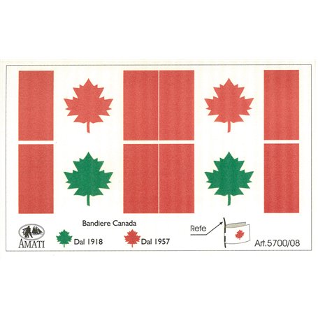 Amati 5700-08 Flaggor, självhäftande tyg, Canadian Flags, 1 set