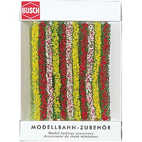Busch 7152 Häckar, blommande, 10 st avsnitt, varje 10,5 cm lång, 10 mm bred