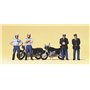 Preiser 10191 Franska polismän till motorcykel, 4 st + 2 st motorcyklar
