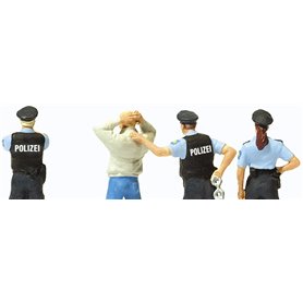 Preiser 10589 Gripande, 4 poliser, 2 förbrytare, 6 st figurer