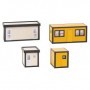 Faller 130136 4 Building site containers, black-yellow | grey-black