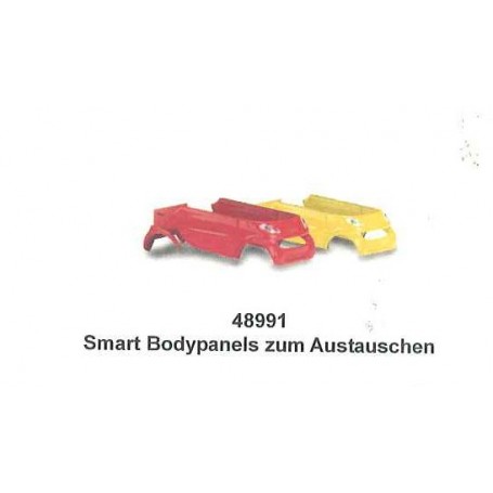 Busch 48991 Bilkarosser för smart för ombyggnad, 2st gul och röd