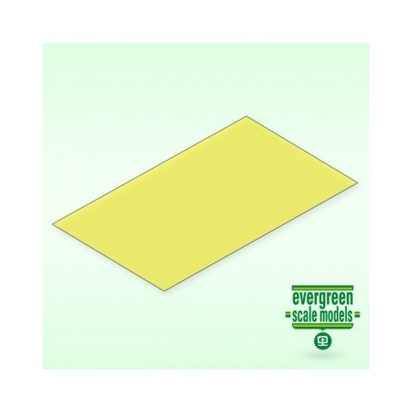 Evergreen 9904 Plasticard gul transparent 0.25 mm, 2st, mått 15 x 30 cm