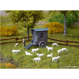 Vollmer 47717 Shepherds carriage with flock of sheep