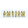 Preiser 10769 Sittande brandmän med beige uniformer, 8 st