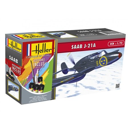 Heller 56261 Flygplan SAAB J-21 "Gift Set"