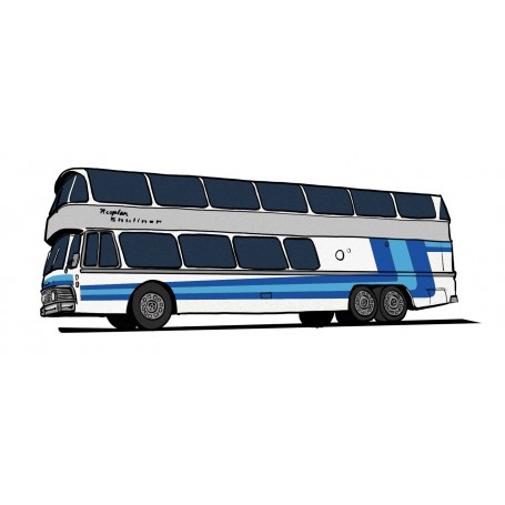 Brekina 58290 Buss Neoplan Skyliner NH 22 DD, silver med blå/blå , Starline