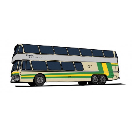 Brekina 58291 Buss Neoplan Skyliner NH 22 DD, silver med gul/grön , Starline