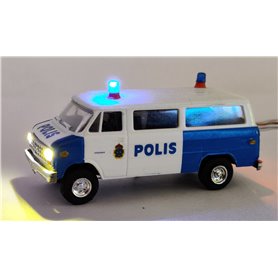 Bicyc Led 90120-1LED Chevrolet Van SDA 102 'Polis Göteborg' med bromsljus och strålkastare och blinkande blåljus