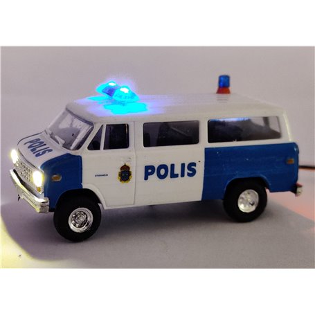Bicyc Led 90120-3LED Chevrolet Van SDA 102 "Polis Stockholm" med bromsljus och strålkastare och blinkande blåljusbalk