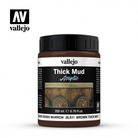 Vallejo 26811 Brown Mud Diorama Effects, 200 ml