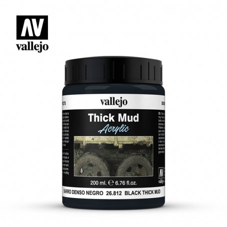 Vallejo 26812 Black Mud Diorama Effects, 200 ml