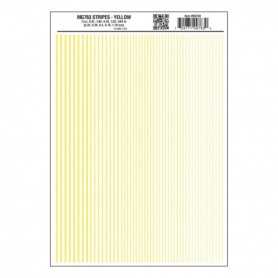 Woodland Scenics MG763 Dekalark, stripes, gul, mått .010, 1/64, .022, 1/32 & 3/64"