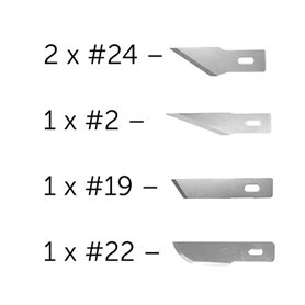 Model Craft PKN2705 5 Assorted Blades for 2 & 5 Knife