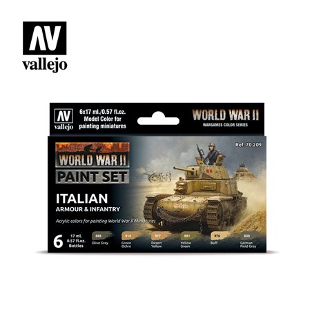 Vallejo 70209 Paint Set "WWII Italian Armour & Infantry"
