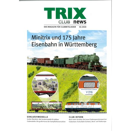 Trix CLUB22020T Trix Club 02/2020, magasin från Trix, 23 sidor i färg, Tyska