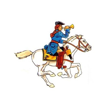 Prince August 932 Karoliner, Kavallerist med trumpet, 40mm höga
