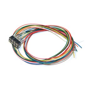 ESU 51950 8-polig DCC snabbkontakt (hona) med kablar (standardfärgerna för DCC) för inlödning i lok/vagnar. Längd: 300 mm.