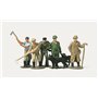 Merten N0891 Skogsarbetare med verktyg och hund, 5 st