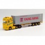Herpa 312318 Scania CS 20 HD 6x2 container semitrailer acargo / Yang Ming 40 ft. High Cube