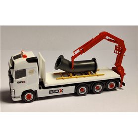 AH Modell AH-701 Volvo FH Gl. 4 axle flat truck with loading crane "Green Cargo"